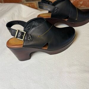 BOC Vegan Leather, wedge shoe, black, sling back, vintage style, all season